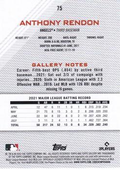 2022 Topps Gallery #75 Anthony Rendon Back