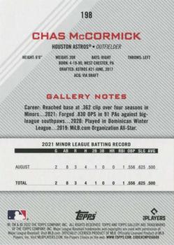 2022 Topps Gallery #198 Chas McCormick Back
