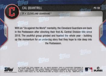 2022 Topps Now Postseason Cleveland Guardians #PS-59 Cal Quantrill Back