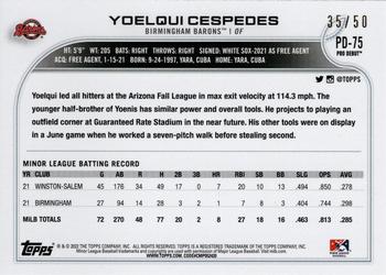 2022 Topps Pro Debut - Gold #PD-75 Yoelqui Cespedes Back