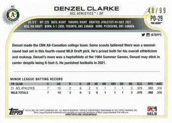 2022 Topps Pro Debut - Green #PD-29 Denzel Clarke Back