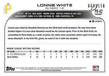 2022 Topps Pro Debut - Blue #PD-82 Lonnie White Back