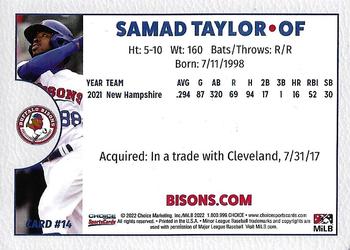 2022 Choice Buffalo Bisons #14 Samad Taylor Back