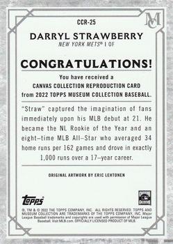 2022 Topps Museum Collection - Canvas Collection Reprints #CCR-25 Darryl Strawberry Back