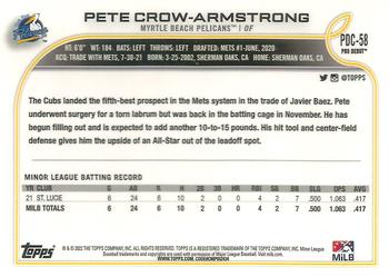 2022 Topps Pro Debut - Chrome #PDC-58 Pete Crow-Armstrong Back