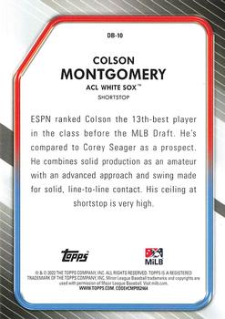 2022 Topps Pro Debut - Draftee Debuts #DB-10 Colson Montgomery Back