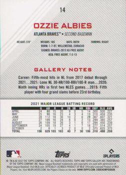 2022 Topps Gallery - Printer Proof #14 Ozzie Albies Back
