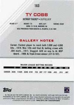 2022 Topps Gallery - Printer Proof #163 Ty Cobb Back