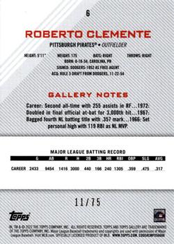 2022 Topps Gallery - Blue #6 Roberto Clemente Back