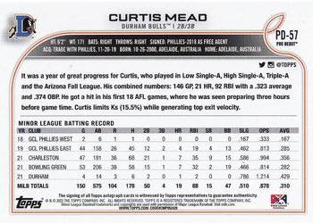 2022 Topps Pro Debut - Autographs #PD-57 Curtis Mead Back