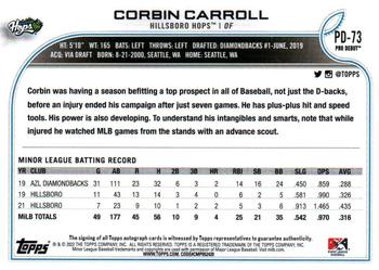 2022 Topps Pro Debut - Autographs #PD-73 Corbin Carroll Back