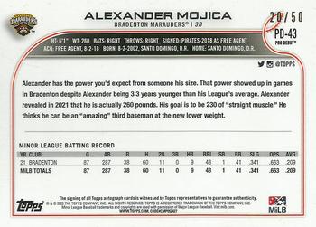 2022 Topps Pro Debut - Autographs Gold #PD-43 Alexander Mojica Back