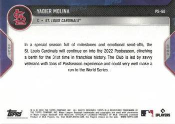 2022 Topps Now Postseason St. Louis Cardinals #PS-62 Yadier Molina Back