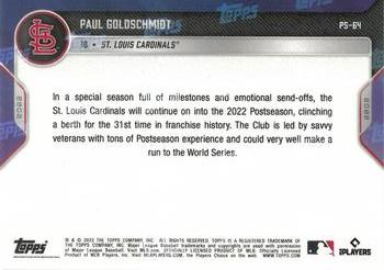 2022 Topps Now Postseason St. Louis Cardinals #PS-64 Paul Goldschmidt Back