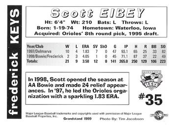 1999 Grandstand Pepsi Frederick Keys SGA #NNO Scott Eibey Back