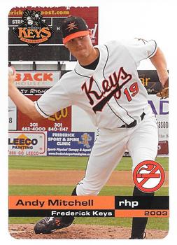 2003 Grandstand Frederick Keys SGA #NNO Andy Mitchell Front