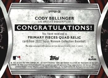 2022 Topps Museum Collection - Single-Player Primary Pieces Quad Relics #SPPPQR-CB Cody Bellinger Back