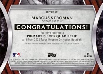 2022 Topps Museum Collection - Single-Player Primary Pieces Quad Relics #SPPPQR-MST Marcus Stroman Back