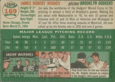 1954 Topps #169 Jim Hughes Back