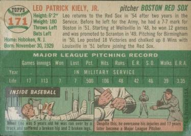 1954 Topps #171 Leo Kiely Back