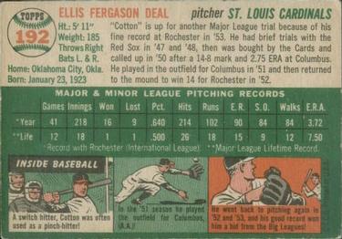 1954 Topps #192 Cot Deal Back