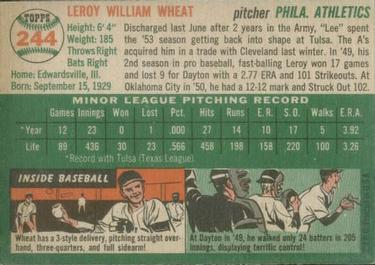 1954 Topps #244 Leroy Wheat Back
