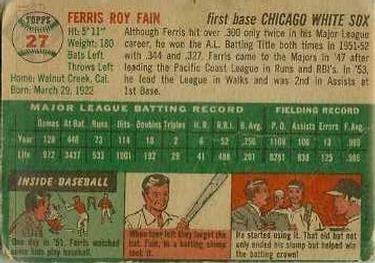 1954 Topps #27 Ferris Fain Back
