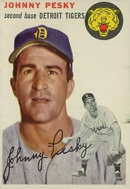 1954 Topps #63 Johnny Pesky Front