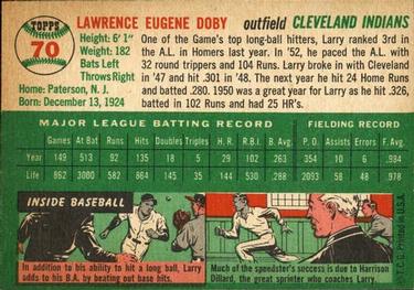1954 Topps #70 Larry Doby Back
