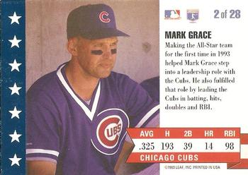 1994 Donruss - MVP #2 Mark Grace Back