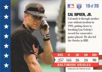 1994 Donruss - MVP #15 Cal Ripken, Jr. Back
