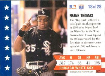 1994 Donruss - MVP #18 Frank Thomas Back