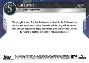 2022 Topps Now Postseason Seattle Mariners #PS-100 Luis Castillo Back
