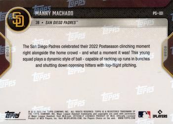 2022 Topps Now Postseason San Diego Padres #PS-101 Manny Machado Back