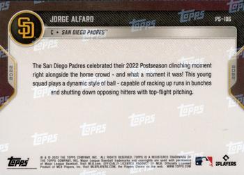 2022 Topps Now Postseason San Diego Padres #PS-106 Jorge Alfaro Back