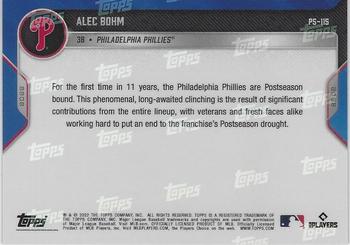 2022 Topps Now Postseason Philadelphia Phillies #PS-115 Alec Bohm Back