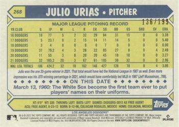 2022 Topps Archives - Rainbow Foil #268 Julio Urias Back