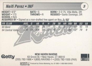 1995 Choice New Haven Ravens #NNO Neifi Perez Back