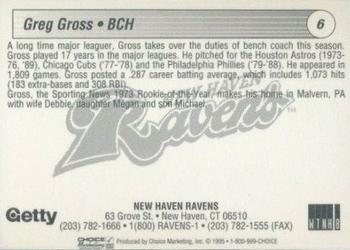 1995 Choice New Haven Ravens #NNO Greg Gross Back