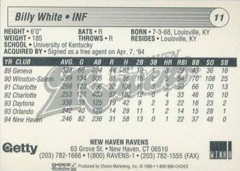 1995 Choice New Haven Ravens #NNO Billy White Back