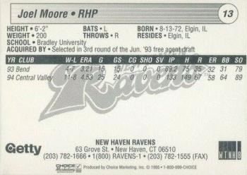 1995 Choice New Haven Ravens #NNO Joel Moore Back
