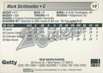 1995 Choice New Haven Ravens #NNO Mark Strittmatter Back