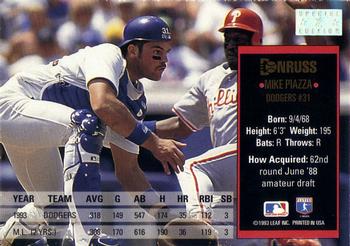 1994 Donruss - Special Edition #2 Mike Piazza Back