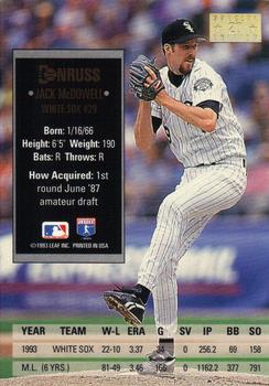 1994 Donruss - Special Edition #20 Jack McDowell Back