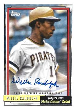 2022 Topps Archives - 1992 Topps MLB Debut Autograph #72DB-WR Willie Randolph Front