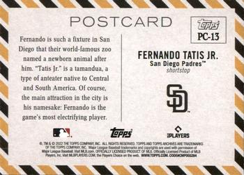 2022 Topps Archives - Topps Postcards #PC-13 Fernando Tatis Jr. Back
