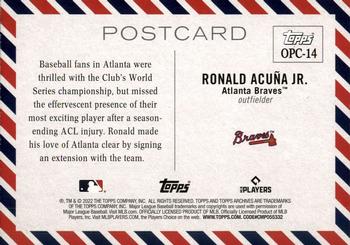 2022 Topps Archives - Oversized Topps Postcards #OPC-14 Ronald Acuna Jr. Back