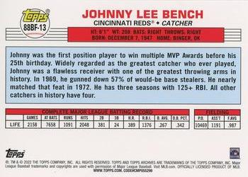 2022 Topps Archives - 1988 Topps Big Foil #88BF-13 Johnny Bench Back