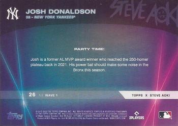 2022 Topps x Steve Aoki's Baseball Party #26 Josh Donaldson Back