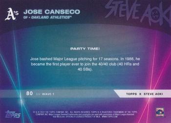 2022 Topps x Steve Aoki's Baseball Party #80 Jose Canseco Back